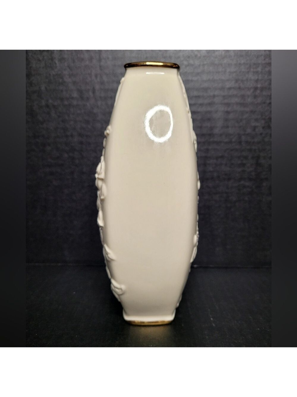 Lenox Squared Off Embossed Roses Vase - Picture 3 of 7